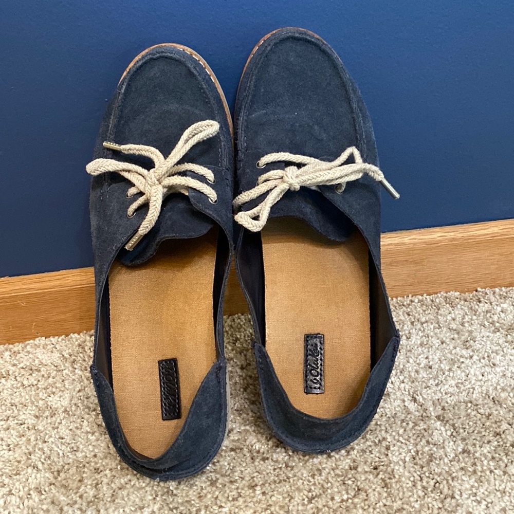 Olukai women leather shoes navy blue size 9.5W